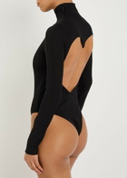 Alaïa Heart Cut-out Crepe Bodysuit Black