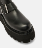 McQueen Sofa Buckle leather ankle boots