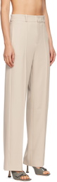 Yuzefi Beige Classic Wide Leg Trousers