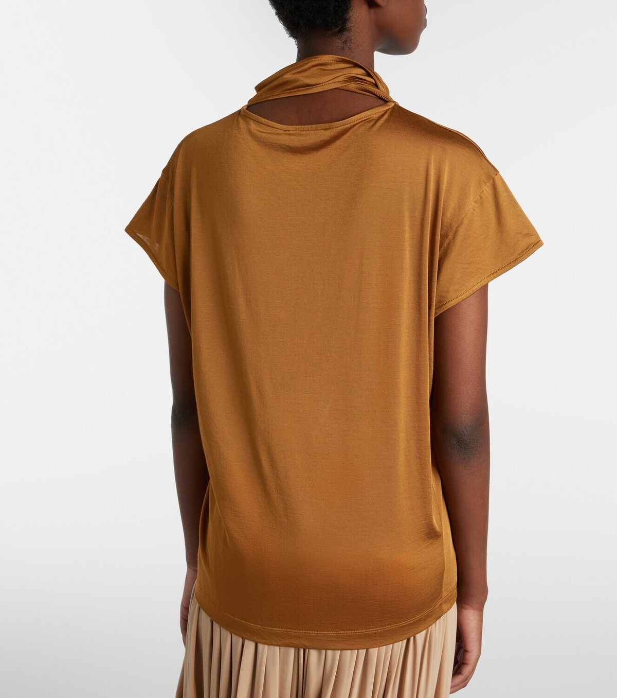 Lemaire Scarf-detail jersey top