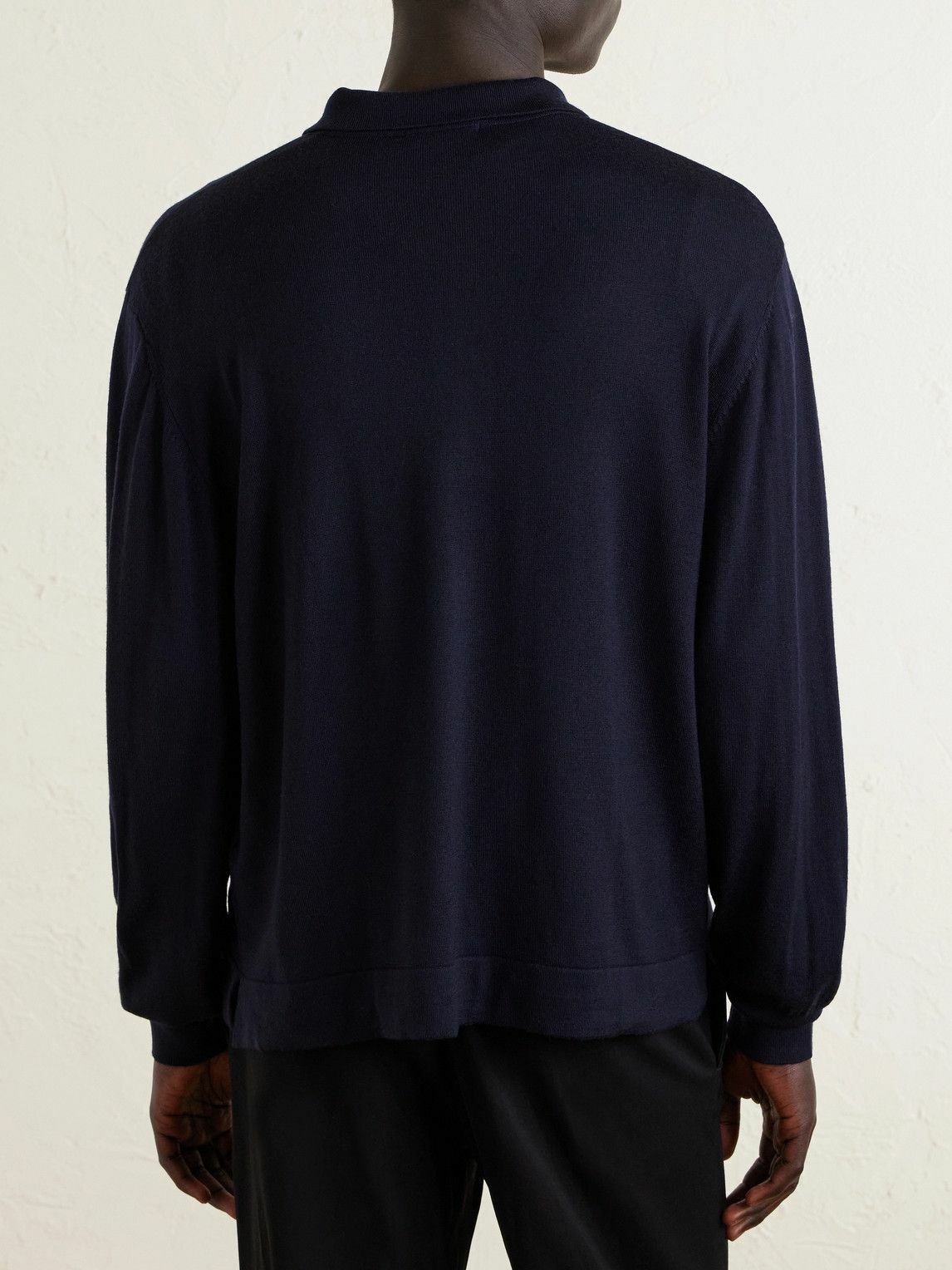 Officine Générale - Wool Half-Zip Polo Sweater - Blue