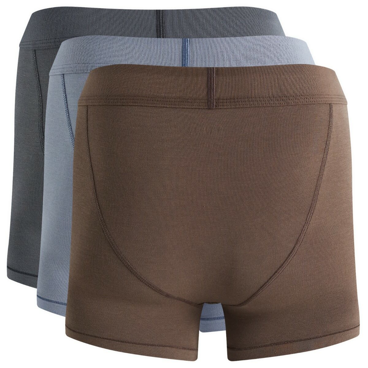 SKIMS Men's Cotton 3 Pack Boxer Brief 3 Inch in Dark Sepia Multi SKIMS