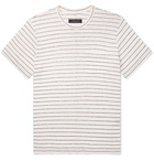 rag & bone - Striped Slub Linen-Jersey T-Shirt - Beige