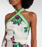 Poupette St Barth Aya printed halterneck minidress