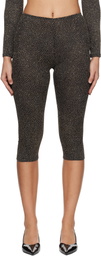 Beaufille Black & Gold Cassia Capri Leggings