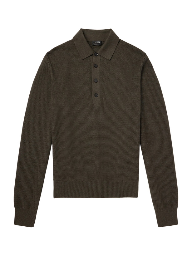 Photo: Zegna - Oasi Cashmere Polo Shirt - Green