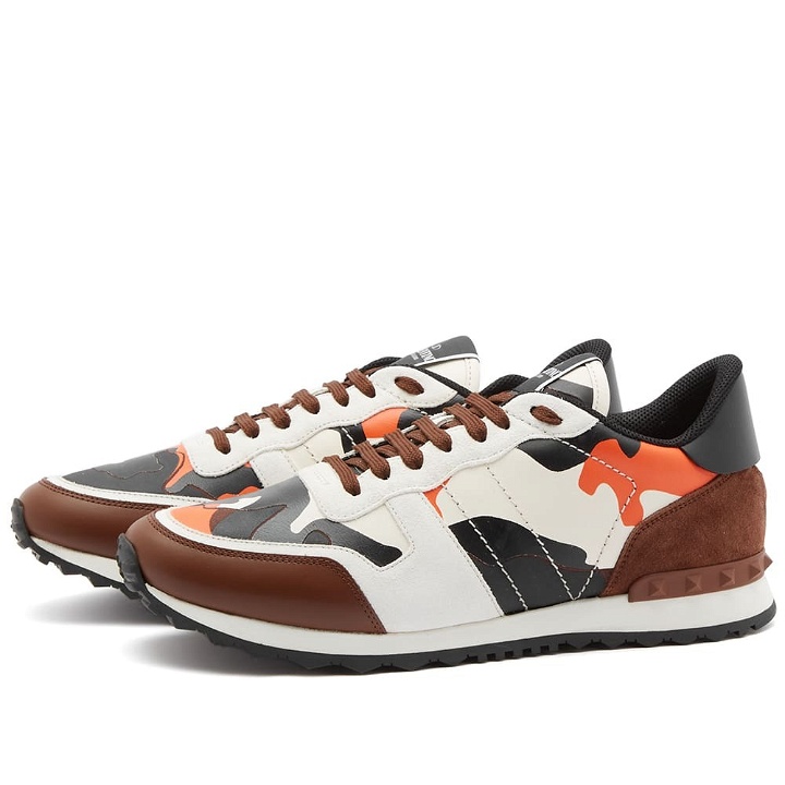 Photo: Valentino Men's Rockrunner Sneakers in Petra/Light Brown/Ivory