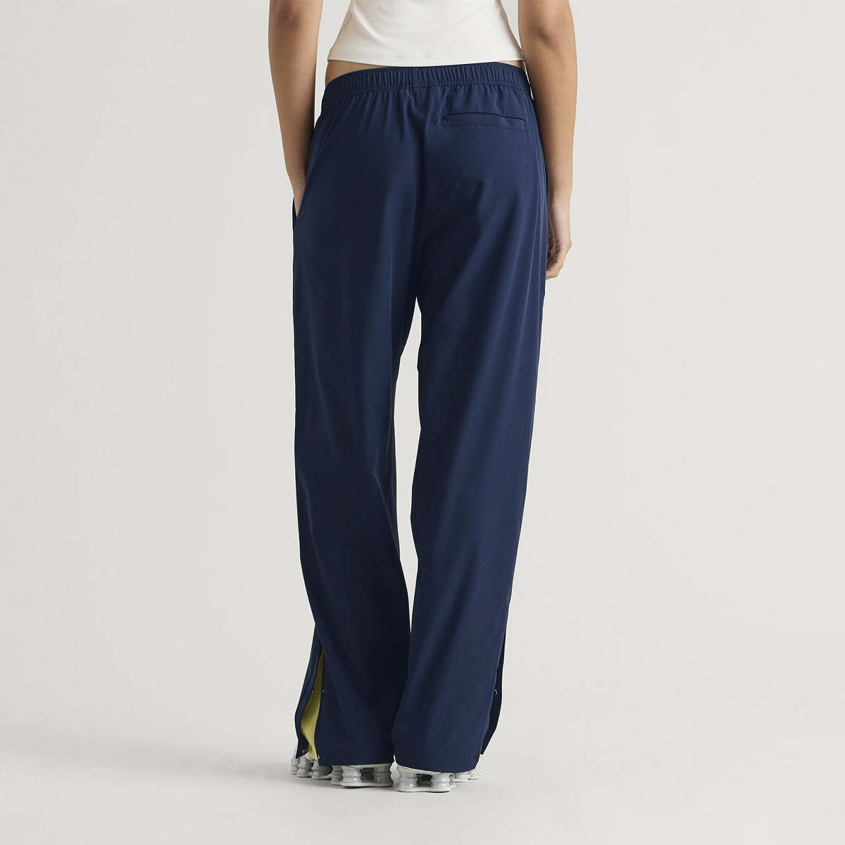 Dime Women's Athletic Snap Pants in Navy/Yellow