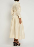 Rebecca Vallance Maple Taffeta Maxi Shirt Dress Cream