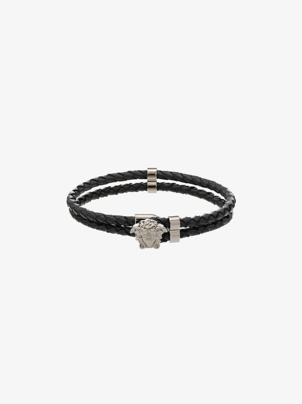 Versace Black Medusa Leather Bracelet