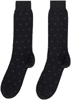 Ferragamo Gray Medium Gancini Jacquard Socks