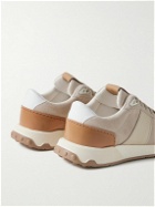 Tod's - Leather-Trimmed Suede Sneakers - Neutrals