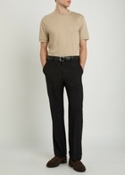 Boss Thompson Fine-knit Cotton-blend T-shirt Beige