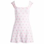 SKIMS Women's Pointelle Cap Sleeve Mini Dress in Snow Lace Hearts
