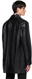 Anna Sui SSENSE Exclusive Black Buttoned Leather Jacket