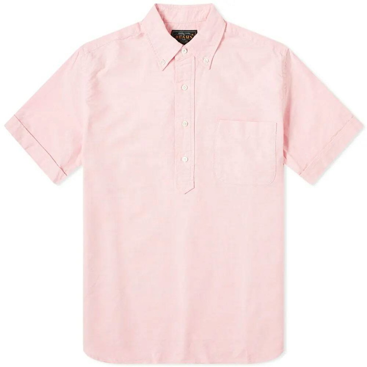 Photo: Beams Plus Men's Short Sleeve Popover Shirt in Pink
