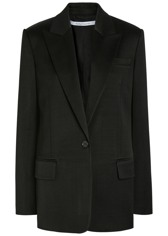 Photo: Another Tomorrow Oversized Twill Blazer Black