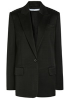 Another Tomorrow Oversized Twill Blazer Black