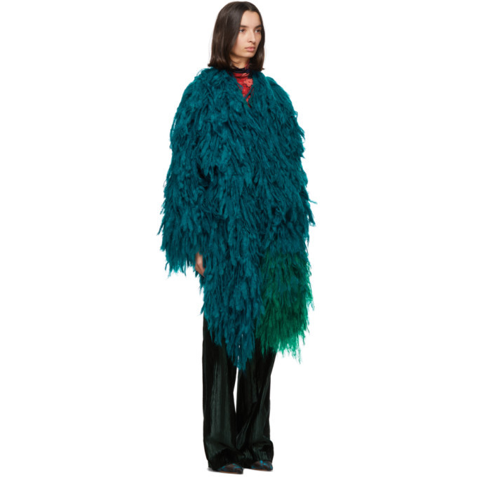 Dries Van Noten Blue Shaggy Scarf Dries Van Noten Dries Van Noten Blue Shaggy Scarf Dries Van Noten