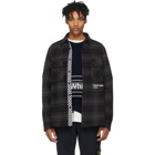 Off-White Grey and Black Flannel Quote Shirt