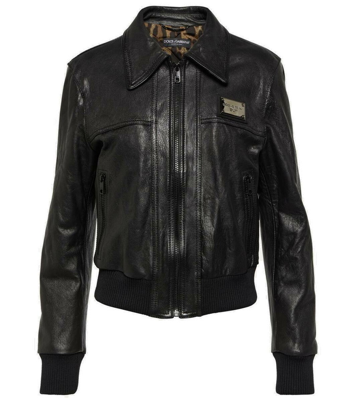 Photo: Dolce&Gabbana Logo leather jacket