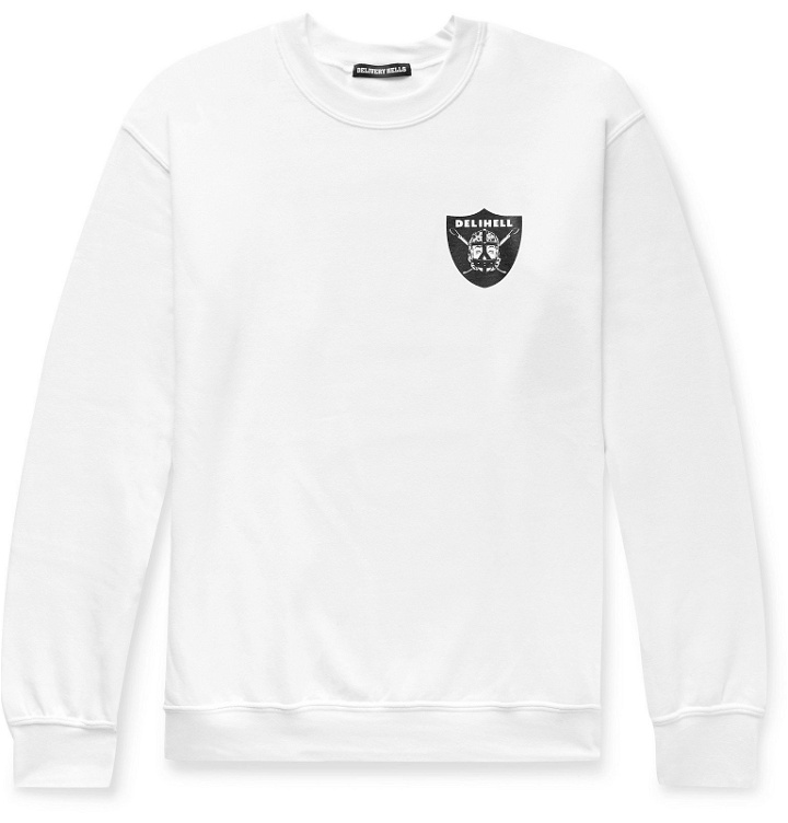 Photo: Flagstuff - Printed Fleece-Back Cotton-Blend Jersey Sweatshirt - White
