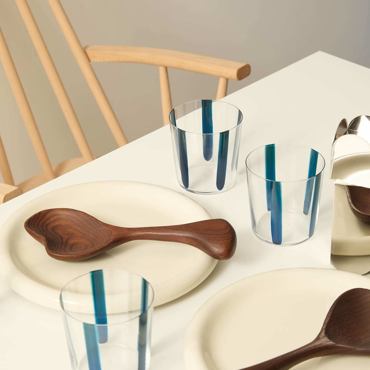 The Conran Shop Nova Stripe Tumbler 360ml - Set of 4 in Navy 