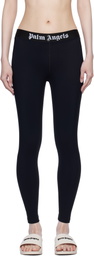 Palm Angels Black Logo Leggings