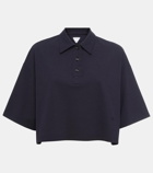 Bottega Veneta Cropped cotton-blend piqué polo shirt