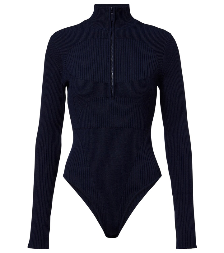 Photo: Cordova Butte ribbed-knit wool ski bodysuit