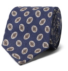 Rubinacci - 8cm Printed Herringbone Wool and Silk-Blend Tie - Blue