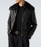 Dolce&Gabbana Shearling-trimmed leather jacket