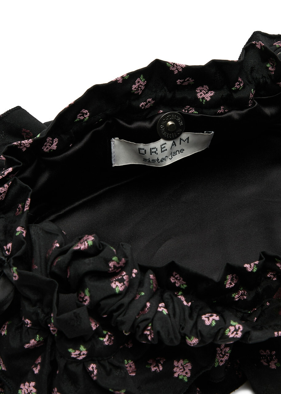 【英国発Sister Jane】Floral-jacquard top handle bag Sister Jane Storybook Embellished Floral-Jacquard Top Handle