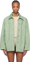 Blumarine Green Rhinestone Logo Jacket