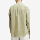 Auralee Men's Hard Twist Cotton Silk Shirt in Sage Green