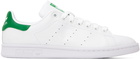 adidas Originals White & Green Stan Smith Sneakers