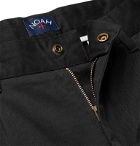 Noah - Pleated Brushed-Cotton Chinos - Black
