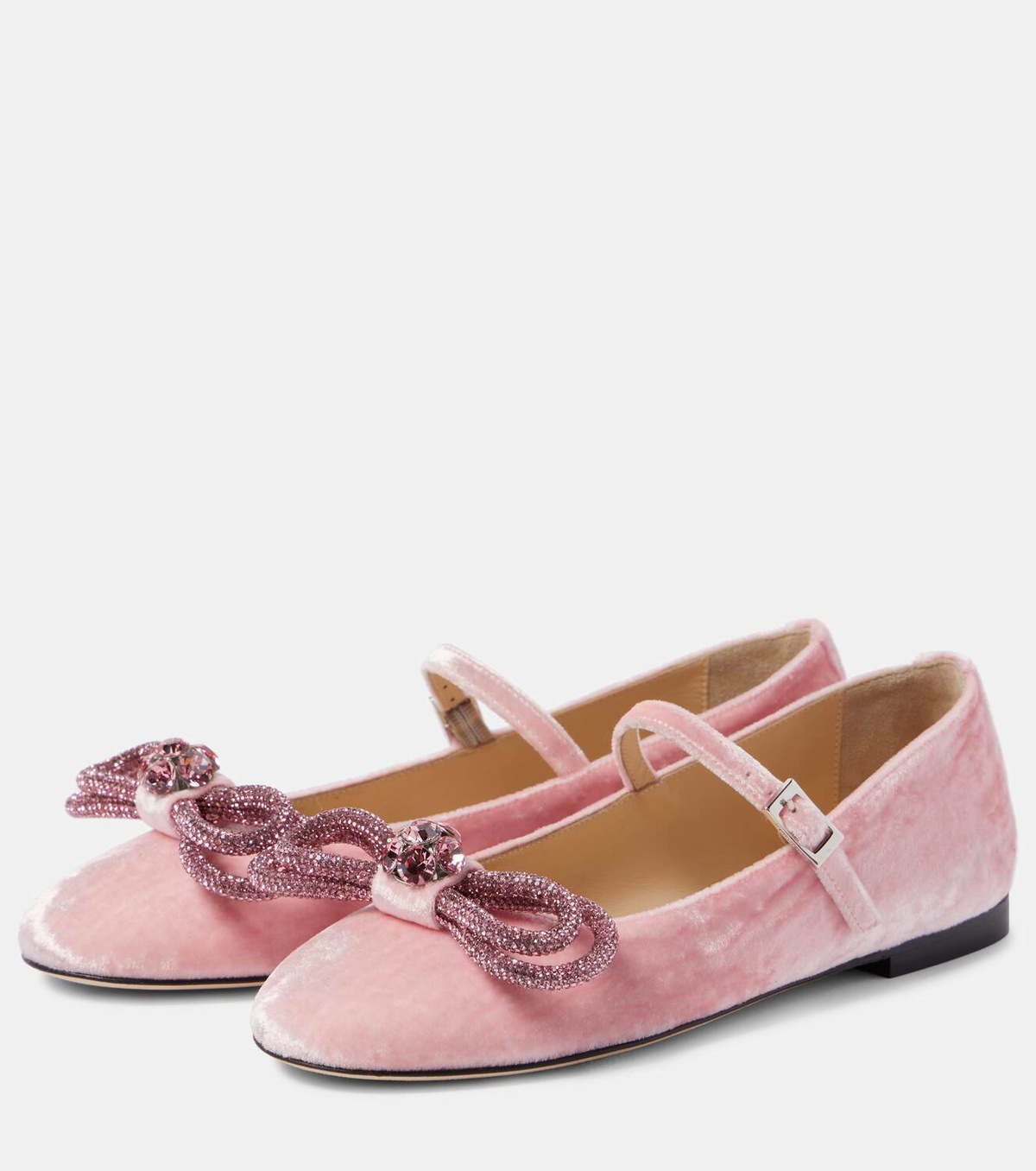 Mach & Mach Double Bow velvet ballet flats MACH & MACH Mach & Mach Double Bow velvet ballet flats MACH & MACH