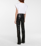 Dolce&Gabbana - Lace-up faux leather low-rise pants