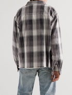 John Elliott - Hemi Distressed Checked Cotton-Flannel Shirt - Gray