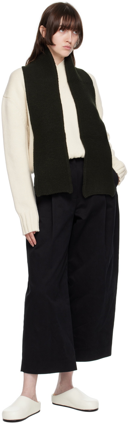 Nothing Written SSENSE Exclusive Green Ribbed Scarf