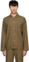 Tekla Khaki Organic Cotton Pyjama Shirt