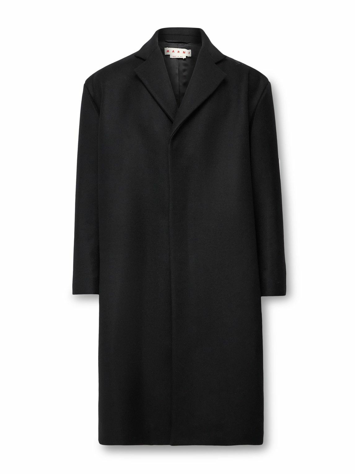 Marni - Oversized Logo-Embroidered Virgin Wool-Felt Coat - Black Marni
