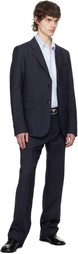 AMI Paris Navy Wool Two Buttons Blazer