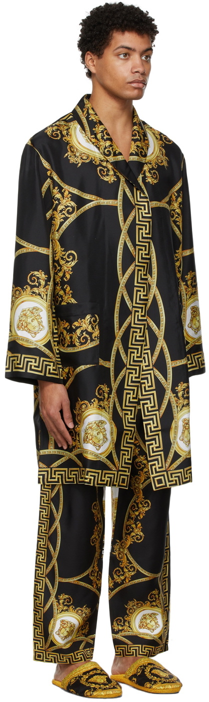 Versace Black Barocco Robe