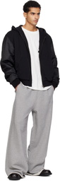 MM6 Maison Margiela Gray Embroidered Logo Sweatpants