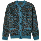 Undercover Men's Leopard Knit Cardigan in Blue