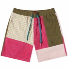 The Future Is On Mars Men's Forest Meridian Corduroy Patchwork Sho in Brown/Pink
