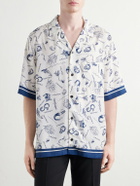 MANAAKI - Hawaiki Camp-Collar Printed Lyocell-Twill Shirt - Blue