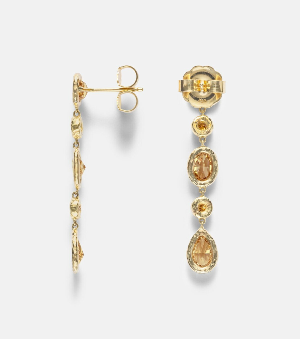 Octavia Elizabeth Nesting Gem 18kt gold drop earrings with diamonds